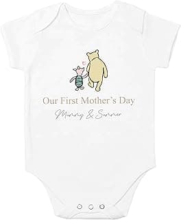 allaboutthebump Personalised Our First Mother's Day Giraffe Classic Pooh Bear Mummy & Child Baby Clothing [Baby Vest or Ba...