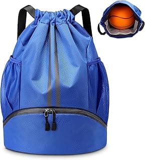 KIKIGOAL Large Drawstring Backpack, Waterproof Oxford PE Bag, Unisex Students & Sports Bag for Gym, School, Travel & Swimming