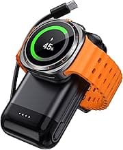 LeChivée Portable Charger for Samsung Watch 7, 6000mAh Magnetic Travel Charger With Built-in Cable, Compatible With Galaxy...