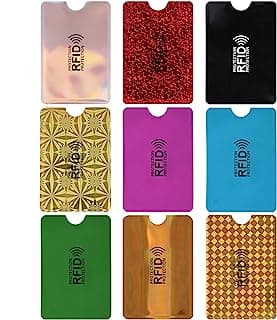 Molain Colorful RFID Card Holder, 9 Pieces RFID Blocking Sleeves Credit Card Sleeves Set RFID Identity Card Protector for ...